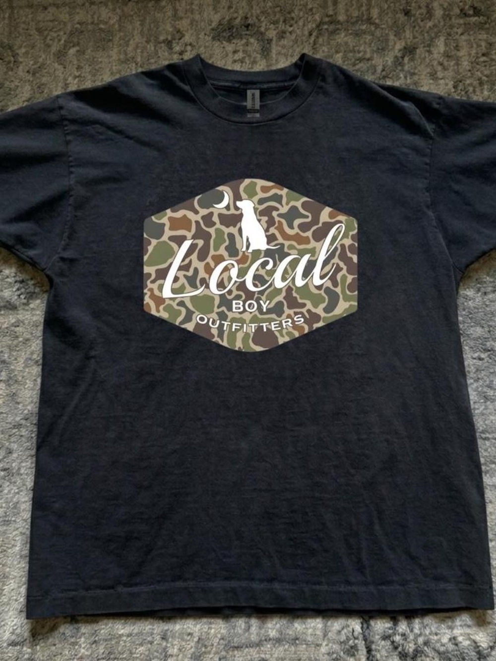 Gildan Black Short-Sleeve Tee with Camo Hex Logo